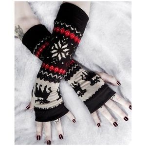 Adorable reindeer Fingerless Long Gloves